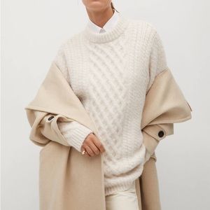 NWOT Mango Contrasting knitted long sweater